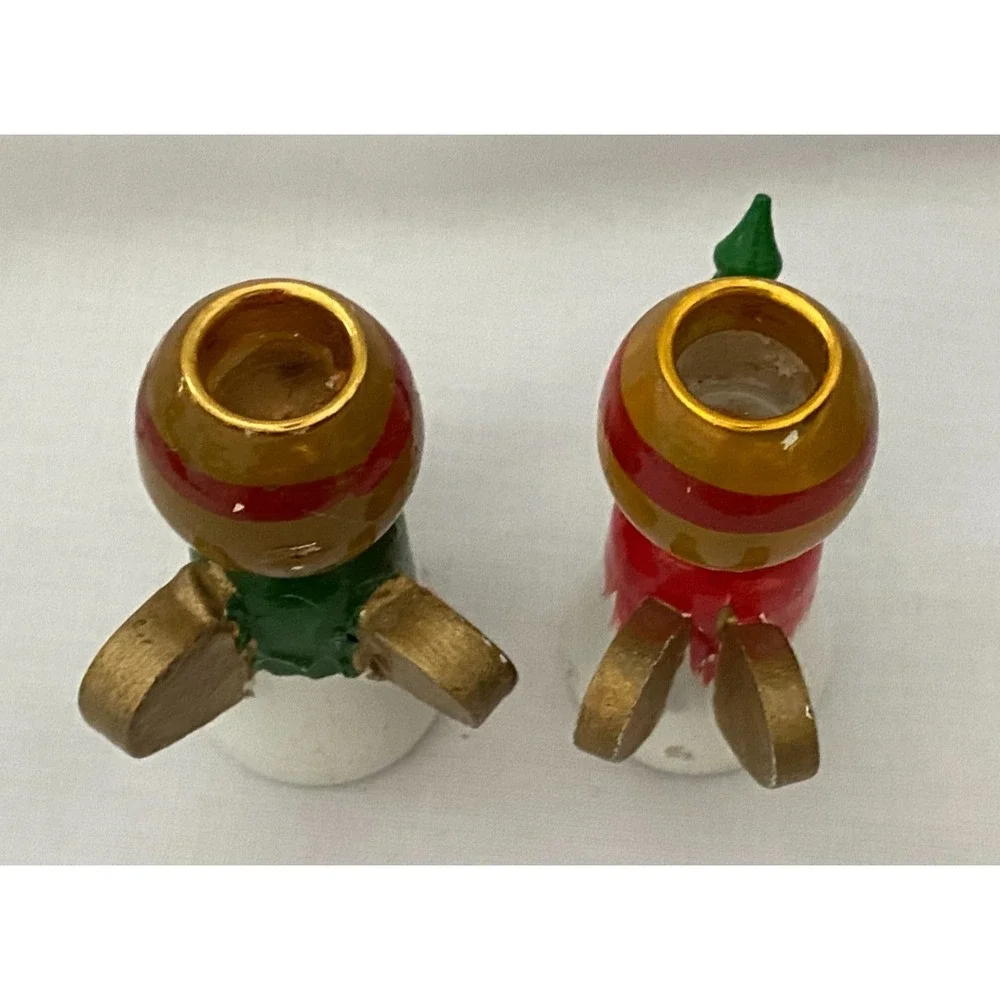 Vintage Painted Wooden Christmas Ornaments ~Rocking Horse Angel Santa Sleigh